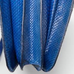Celine Blue Python Large Classic Box Shoulder Bag