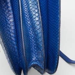 Celine Blue Python Large Classic Box Shoulder Bag