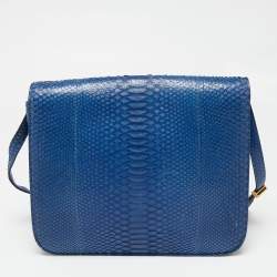 Celine Blue Python Large Classic Box Shoulder Bag