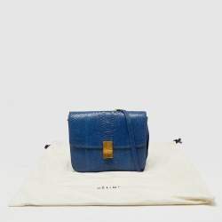 Celine Blue Python Large Classic Box Shoulder Bag
