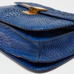 Celine Blue Python Large Classic Box Shoulder Bag