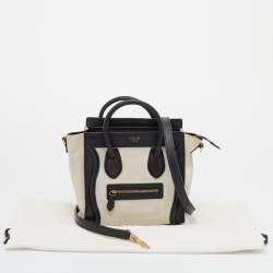 مملوكة مسبقًا Celine Beige/Black Canvas And Leather Nano Luggage Tote 