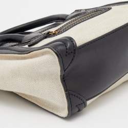 مملوكة مسبقًا Celine Beige/Black Canvas And Leather Nano Luggage Tote 