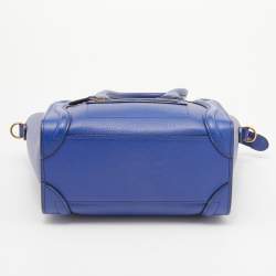 Pre Owned Celine Blue Leather Nano Luggage Tote