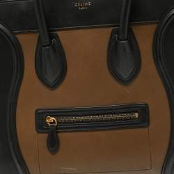Pre Owned Celine Tri-Color Leather Mini Luggage Tote
