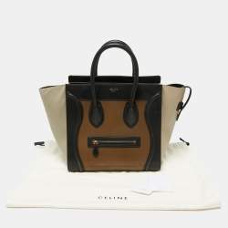 Pre Owned Celine Tri-Color Leather Mini Luggage Tote