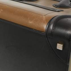 Pre Owned Celine Tri-Color Leather Mini Luggage Tote