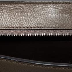 Pre Owned Celine Grey Leather And Suede Trapeze Medium Top Handle Bag
