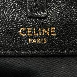Celine Black Leather Studded Fringe Hobo