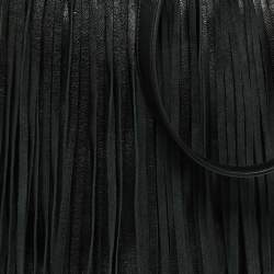 Celine Black Leather Studded Fringe Hobo