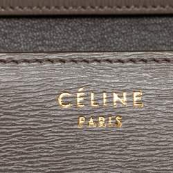 Pre Owned Celine Grey Leather Medium Classic Box Shoulder Bag