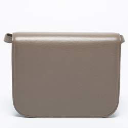 Pre Owned Celine Grey Leather Medium Classic Box Shoulder Bag