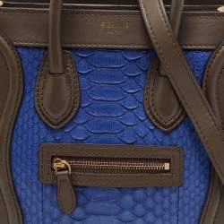 Pre Owned حقيبة يد توتس سيلين نانو لاغيدج جلد وجلد ثعبان ثلاثي اللون