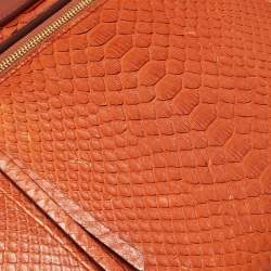 Pre Owned Celine Cinnamon Brown Leather and Python Micro Belt Bag