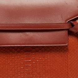 Pre Owned Celine Cinnamon Brown Leather and Python Micro Belt Bag