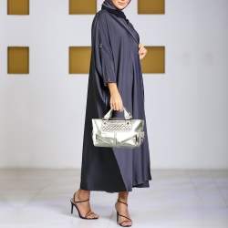 Pre Owned حقيبة يد توتس سيلين بوغي جلد فضي ميتاليك