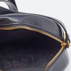 Pre Owned Celine Black Leather Cuir Triomphe Oval Crossbody Bag
