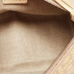 Pre Owned Celine Gold Printed Suede & Leather Pochette Bag