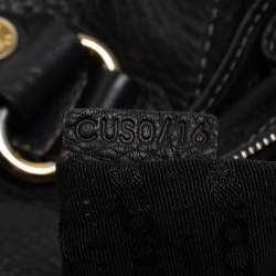 Pre Owned Celine Black Leather Whipstitch Handle Satchel