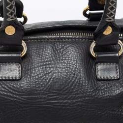 Pre Owned Celine Black Leather Whipstitch Handle Satchel