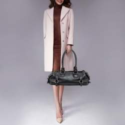 Pre Owned Celine Black Leather Whipstitch Handle Satchel