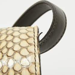 Celine Beige/Cream Watersnake Medium Classic Box Shoulder Bag