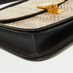 Celine Beige/Cream Watersnake Medium Classic Box Shoulder Bag