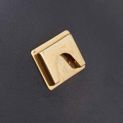 Pre Owned Celine Black Leather Clasp Flap Shoulder Bag