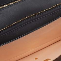 Pre Owned Celine Black Leather Clasp Flap Shoulder Bag