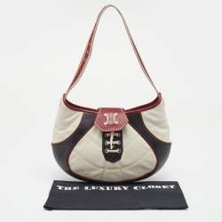 Pre Owned Celine White And Red Leather 2002 Fifa World Cup Hobo