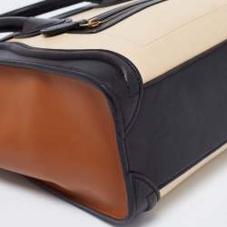 مملوكة مسبقًا حقيبة يد توتس سيلين نانو لاغيدج جلد ثلاثي اللون