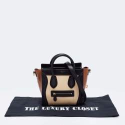 مملوكة مسبقًا حقيبة يد توتس سيلين نانو لاغيدج جلد ثلاثي اللون