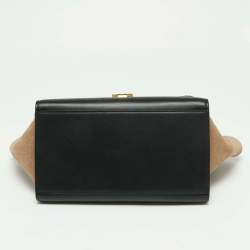 Pre Owned Celine Blue Leather and Suede Small Trapeze Bag