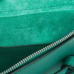 Pre Owned Celine Green Leather Micro Belt Top Handle Bag