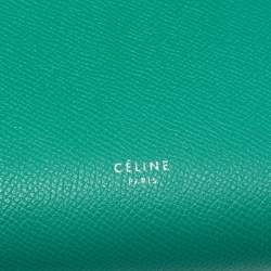 Pre Owned Celine Green Leather Micro Belt Top Handle Bag