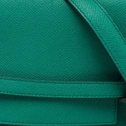 Pre Owned Celine Green Leather Micro Belt Top Handle Bag