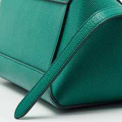 Pre Owned Celine Green Leather Micro Belt Top Handle Bag