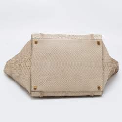 Pre Owned Celine Grey Python Mini Luggage Tote