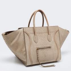 Pre Owned Celine Grey Python Mini Luggage Tote