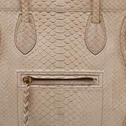 Pre Owned Celine Grey Python Mini Luggage Tote