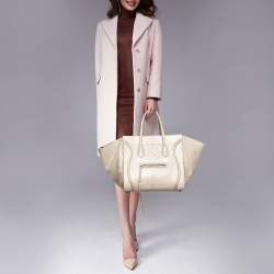 Pre Owned Celine Grey Python Mini Luggage Tote