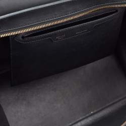Pre Owned Celine Black Croc Embossed, Leather and Suede Medium Trapeze Bag