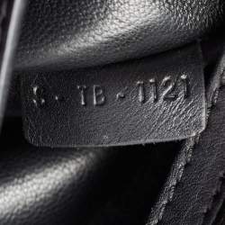 Pre Owned Celine Black Croc Embossed, Leather and Suede Medium Trapeze Bag