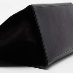 Pre Owned Celine Black Croc Embossed, Leather and Suede Medium Trapeze Bag