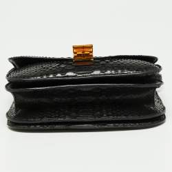 Pre Owned Celine Black Python Medium Classic Box Shoulder Bag