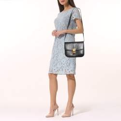 Pre Owned Celine Black Python Medium Classic Box Shoulder Bag