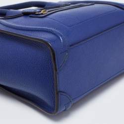 Pre Owned Celine Blue Leather Nano Luggage Tote