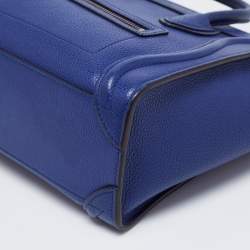 Pre Owned Celine Blue Leather Nano Luggage Tote