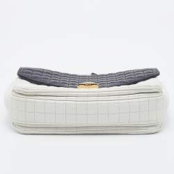 Pre Owned Celine Black/White Quilted Leather Medium C Bag