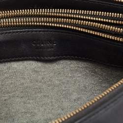 Pre Owned Celine Black Leather Large Trio Crossbody Bag